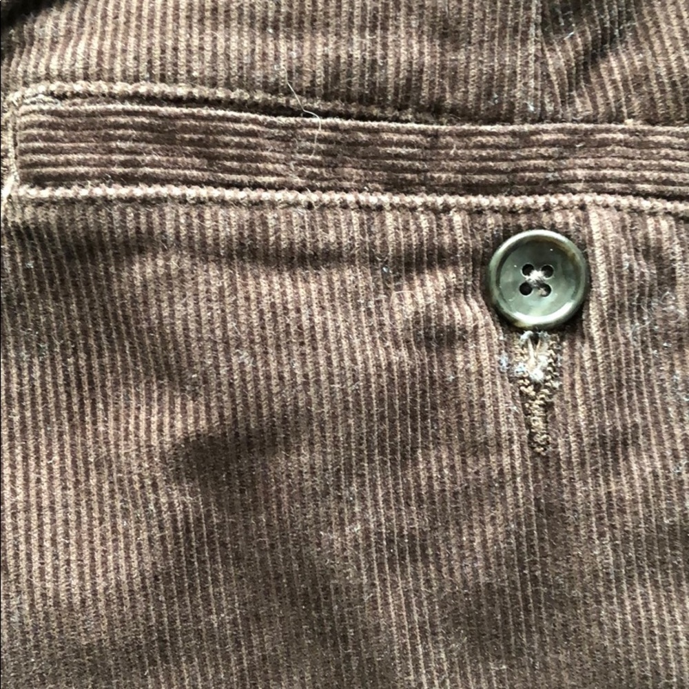 Eddie Bauer classic fit brown corduroy trousers.